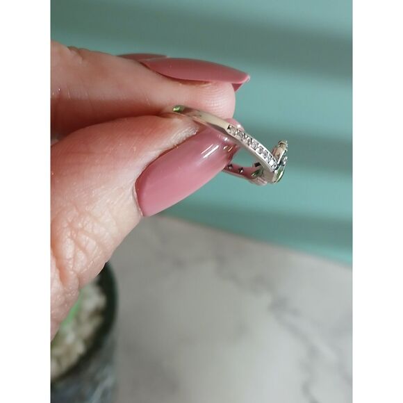 Disney Princess Tiana Tiara Ring S925 ALE 18 Bead-Set Green Pear-Shaped Crystals - Picture 6 of 13